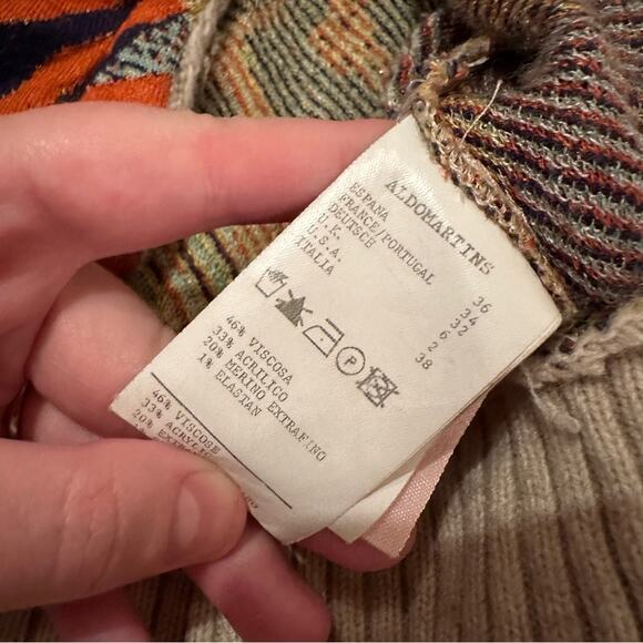 RTR Aldo Martins Naeba Geometric Multicolor Patchwork‎ Long Sleeve Cardigan Sz 2 - Picture 7 of 13